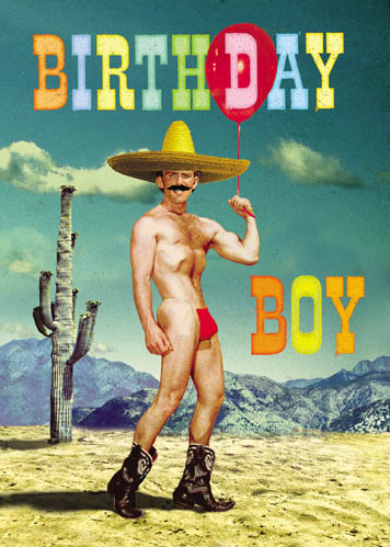 Birthday Boy Mexican Cowboy Greeting Card by Max Hernn